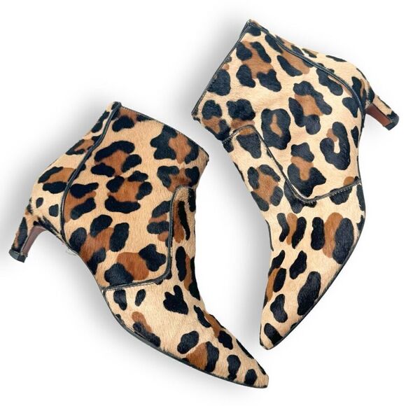 Aquatalia Marilisa Weatherproof Genuine Calf Hair Bootie Leopard Women’s Size 8 - Picture 6 of 10